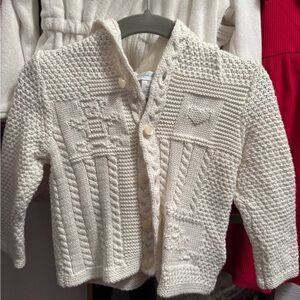 Ralph Lauren White Knit baby Cardigan